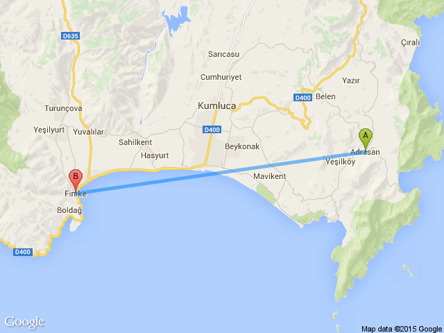 Adrasan - Finike Arası Kaç Km?